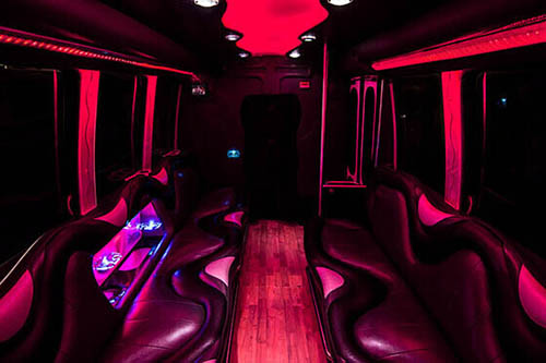 neon lights on the small bus