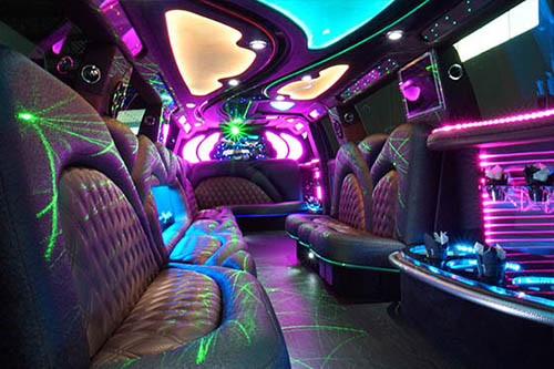 limo service interior with leather seating