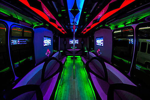 wood floors on party bus